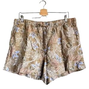 Cynthia Rowley Linen Shorts Women's US XL 💎 Beige & Iolite Blue